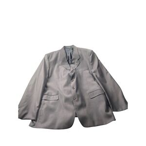 Cavallini Men'52L Gray Wool Blend Suit Jacket Blazer Cloth by Ermenegildo Zegna